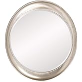 Howard Elliott Collection Eclipse Oval Hanging Vanity Mirror for Wall, Beveled Edges Round Glass Mirror Resin Design, Classic