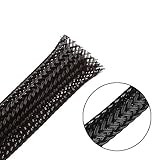 25ft - 1 inch Flexo PET Expandable Braided Sleeving – Black – Alex Tech Braided Cable Sleeve