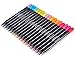 Rainbow Dual Tip Pens - 24 Unique Watercolors - Water Based Ink - Art Marker Set for Coloring, Journaling, Sketching & Calligraphy