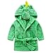 Toddlers Kids Hooded Animal Fleece Bathrobe Children's Pajamas Sleepwear(Green Dinosaur, 2-3T(Height:35.5