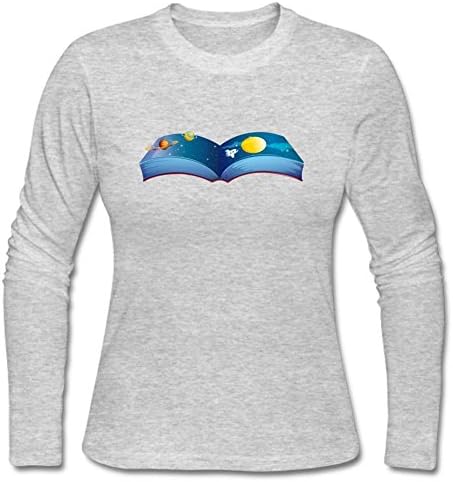 maitongzaix Knowledge Planet Women's Long Sleeve Nano T Shirts 100% Cotton XXL Gray