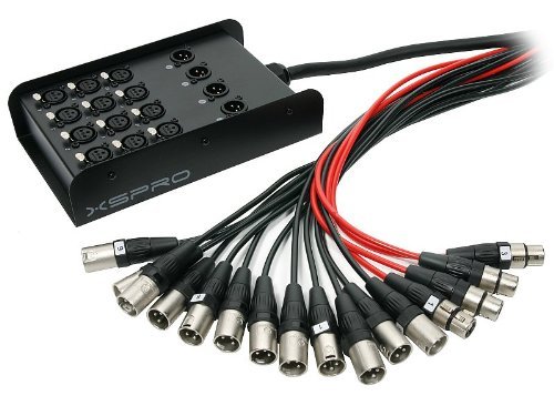 XSPRO 12 X 4 Channel 50' Pro Audio Low Profile Snake 12x4x50