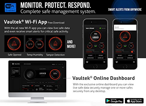 Vaultek RS500i Wi-Fi Biometric Rifle Safe Multiple Firearm Storage Smart Safe with Alerts to Smartphone Auto-Open Door and Rechargeable Battery Bonus Motion Activated LED Light (Biometric (Black)) - Thumbnail 2