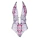 Dreaweet Sexy Geometric Print Backless One Piece Floral Bikini Swimsuit(FBA)