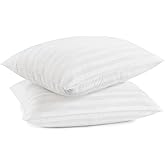 Serta Won't Go Flat Standard/Queen Size Set of 2 Down Alternative Bed Pillows, Extra Life Foam Core with Medium Support, Perfect for Back, Stomach or Side Sleepers, White