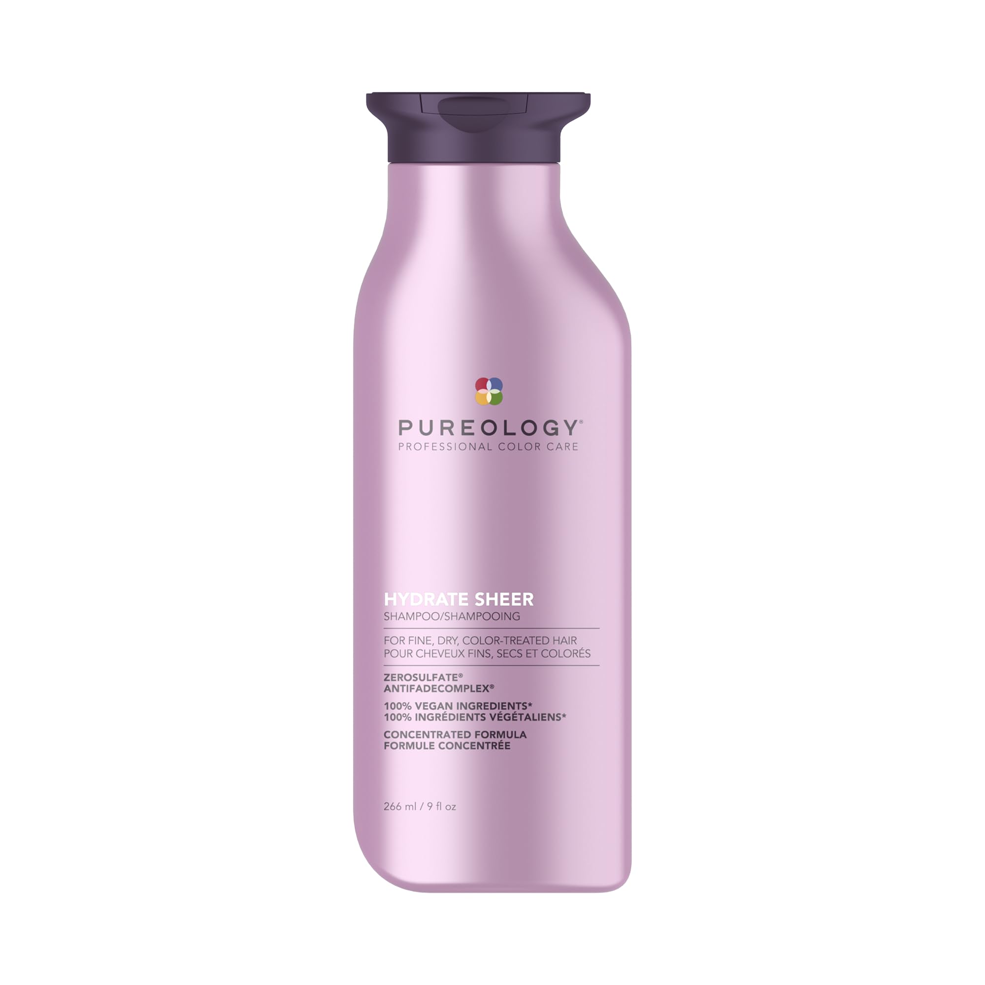 Pureology Hydrate Sheer Moisturising Shampoo, For Fine, Colour Treated Hair, Vegan, Sulphate Free Formulas for a Gentle Cleanse Leaving Hair Feeling Hydrated