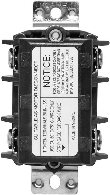 Leviton MS302-DS, Black - Motor Switch - 