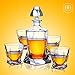 Whiskey Decanter Set for Men with 4 Glasses and 9 Cooling Whisky Stones, Bourbon, Rum, Scotch, Crystal Clear Decanter Sets - Whiskey Gifts for Men Dad Him