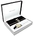 Gino Milano Women's Gold Leather Band Watch & Matching Tri-Fold Wallet Set - Black