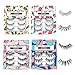 JIMIRE Fake Eyelashes 12 Pairs False Eyelashes Multipack Reusable 4 Styles False Lashes
