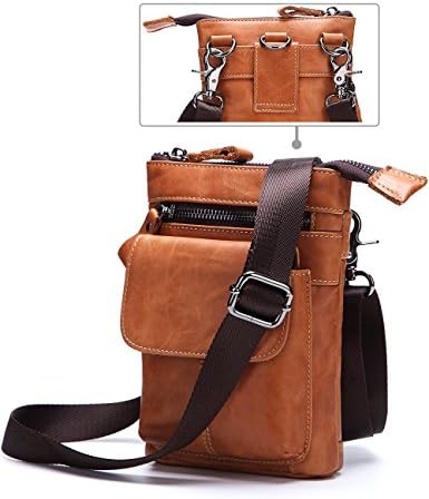 Mens Vintage Wallet Leather Backpack Belt Bag Handbag Crossbody Mobile Phone Bag