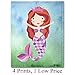 Lone Star Art Mermaids - Set of Four Photos (8x10) Unframed - Great Kid's Nursery or Child's Room Decor and Shower Gift Under $20