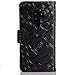 FLYEE Case Compatible with Galaxy S9 Plus(6.2 inch,Released in 2018),Wallet Case for Women and Girls with Card Holder,[Embossed Flowers] Premium Flip PU Leather Protective Case with Wrist Strap-Black
