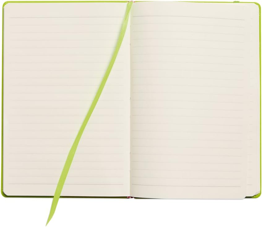 eBuyGB A6 Coloured Hardback Lined Paper Notebook, Lime Green, Pack of 1 - Image 3