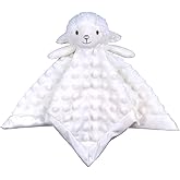 Doindute Baby White Lamb Soft Stuffed Animal Security Blanket, Plush Sheep Character Lovey Blanket, Baby Shower/Nursery Gift, Newborn Infant Toddler Snuggle Blankie for Boys Girls, 18 Inches