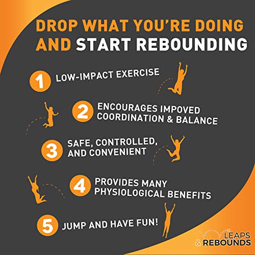 Leaps & ReBounds: Rebounder - Fitness Trampoline - Full-Size Protective Mat - Minimal Joint Impact - High-Calorie Burn - Improve Cardio, Balance, and Physical Strength
