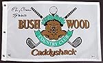 Caddyshack Chevy Chase Full Name w/ Ty Webb Autographed Bushwood Flag - Beckett Certified