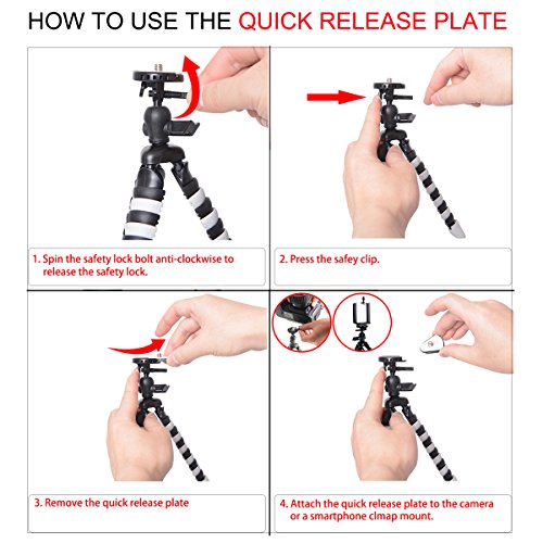 Fantaseal-DSLR-Camera-Action-Cam-Mini-Tripod-2-in-1-Flexible-Stand-Tripod-for-GoPro-Sony-Garmin-Virb-XE-SJCAM-Xiaomi-Yi-Tripod-Table-Desk-Tripod-Travel-Portable-Universal-Tripod-Video-Tripod