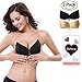 BoHong Strapless Self Adhesive Silicone Reusable Invisible Push-up Wing-Shaped Bras 2 PACK D cup