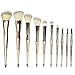 Mermaid Makeup Brush Set, COLOR CLEANER Premium Beauty Cosmetic Tools 10 Pcs Professional Eye Shadow Eyeliner Foundation Blush Lip Brushes Powder Concealer Brushes (Gold)