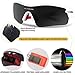RIVBOS 805 POLARIZED Sports Sunglasses with 5 Set Interchangeable Lenses for Cycling (White&Red)