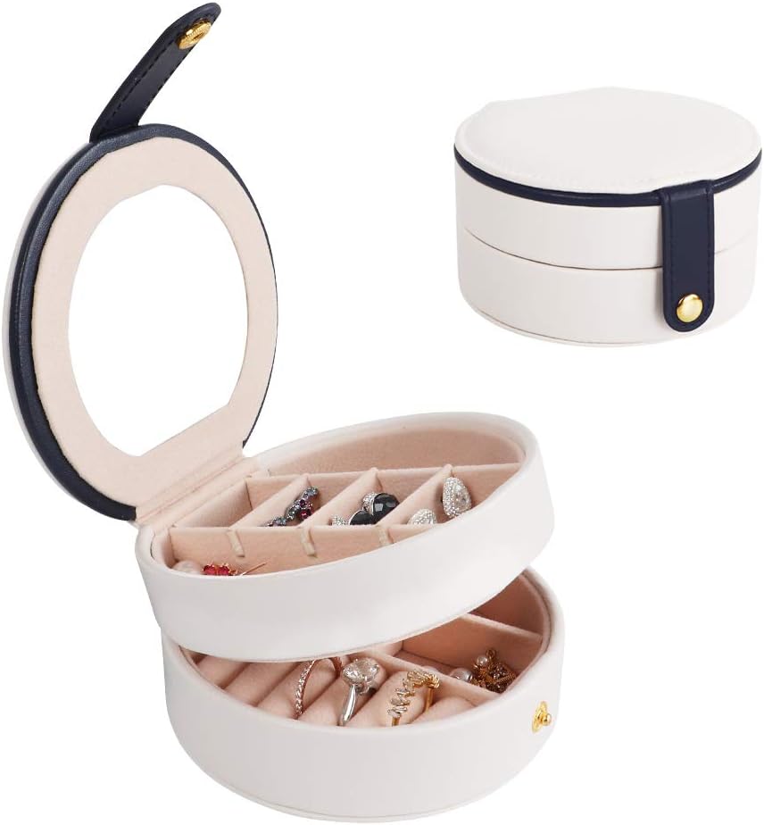 Jewellery Small Box Travel Portable PU Leather Jewellery Storage Boxes with Mirror Travel for Girls