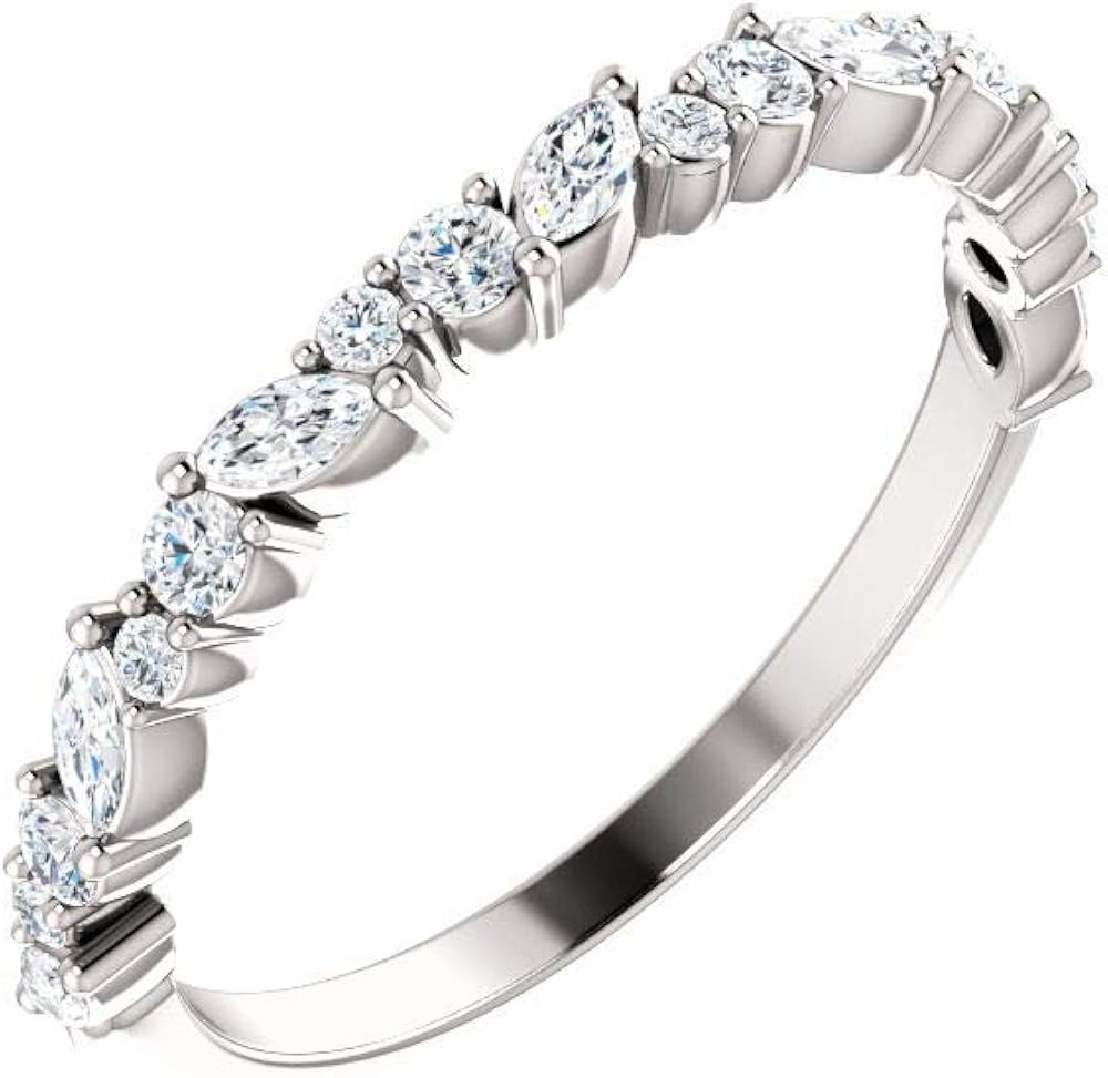 Platinum 3/8 ct Diamond Anniversary Band Size 7 for Women