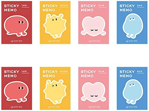 Minnilove 可愛い付箋 ふせん N回貼り メモ帳 8セット入 共約240枚