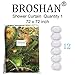BROSHAN Beach Shower Curtains for Bathroom, Coastal Fishing Nets Seashells Conch Starfish on Wooden Board Ocean Bathroom Decor, Blue Waterproof Fabric Shower Curtain with Hooks