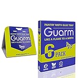 Pantry Moth Traps 6-Pack - Safe Non-Toxic Eco-Friendly Moth Glue Traps with Pheromones Sticky Adhesive Tool for Kitchen Pantry Cupboard Cabinet - Pesticides & Insecticides Free