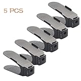 Harmony Life 5 pcs Shoes Slotz Organizer Plastic Space-Saving Shoes Display Storage Rack (Black)