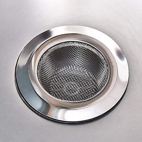 2 Pcs Stainless-Steel Kitchen Mesh Silver Sink Strainer Large Wide Rim 4.5" Diameter,Perfect for Kitchen Sinks