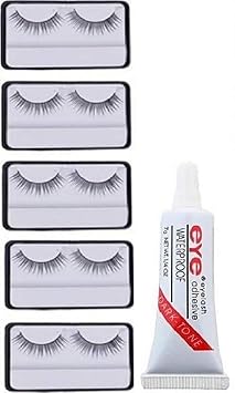 Spanking false eyelashes 5 pcs and 1 pcs eyelash glue (Eye combo)