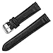 18mm Replacement Watch Band - Nylon Canvas w/ leather lining - Black Watch Strap