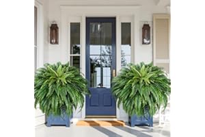 2Pcs 48'' Fake Ferns Look Real Artificial Ferns for Outdoors, 88 Branches Large Faux Boston Fern for Outdoor Planter Realisti