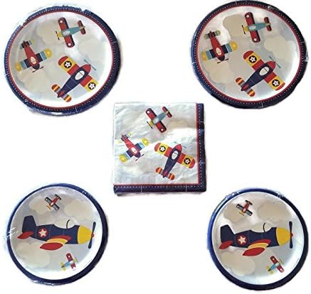 Lil' Flyer Airplane Party Bundle 9" Plates (16) 7" Plates (16) Napkins (16)