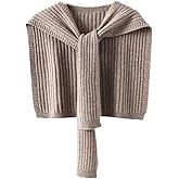 Wool Knit Shawl with Vertical Stripes Lightweight Shawls and Wraps Cozy Scarf Cape Stylish Layer for All Seasons