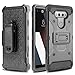 Case Compatible with LG V20, Zenic Shock Resistant Hybrid Tri-Layer Armor Defender Protector Case Cover with Belt Swivel Clip and Kickstand for LG V20 All Carriers (Black)