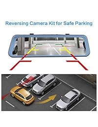 Cámara de espejo para salpicadero de 9.8 in con cámara de seguridad para coches y grabadora de vídeo con endoscopio inalámbrico y cámara de inspección semirrígida y flexible.