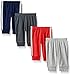 Simple Joys by Carter's Baby 4-Pack Neutral Pant, Dark Blue/Dark Grey/Grey Heather/Red, Newborn