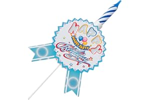 HEALEEP Singing Birthday Cake Candle Blue Musical Cake Candle Decor for Shower Birthday Party Decorations