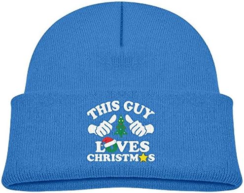 This Guy Loves Christmas Santa Unisex Kids Beanie Caps RoyalBlue