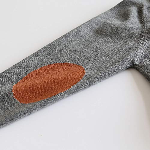CUNYI Little Boys Button-up Cardigan V-Neck Cotton Knit Sweater Casual Outerwear, Dark Grey, 6-7 Years/ 130
