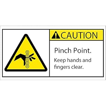 Amazon.com: Caution Pinch Point Rollers Durable Safety Labels ...