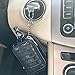 DC Car Key Case Genuine Leather Keychain Bag for Automotive Remote Keys (Black Single Case)