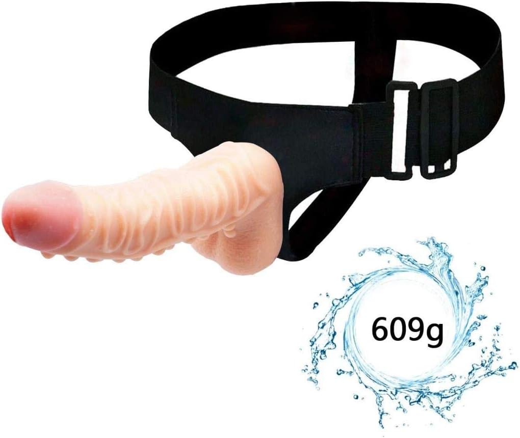 MEELLION Toy 10.63inch Safe Soft Small Big Adjustable Straps Perfect Size Adult Men Hollow Strap On Silicone Empty Fits Most Men and Women Flesh GYMJN
