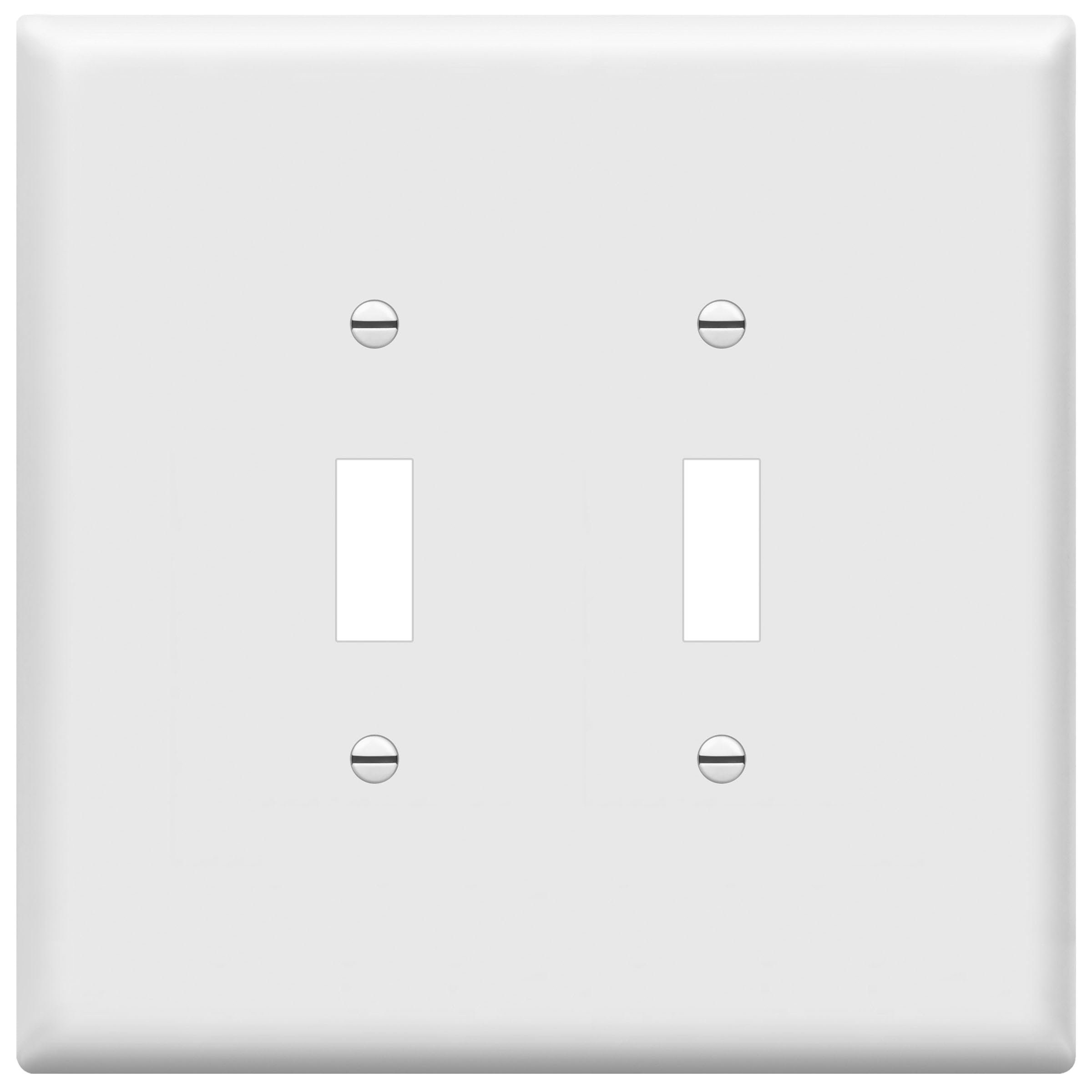 Photo 1 of ENERLITES Jumbo Double Toggle Switch Cover, Large Two Gang Light Switch Wall Plate, Gloss Finish, Oversized 2-Gang 5.5" x 5.5", Unbreakable Polycarbonate Thermoplastic, UL Listed, 8812O-W, White