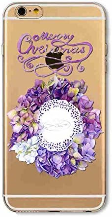 Case for iPhone 5S/iPhone SE Christmas, Soft Slim Silicone Clear Protective Gel TPU Phone Case for 4.0" iPhone 5S/iPhone 5/iPhone SE Xmas Cute Santa Garland Snowflake Back Skin Cover