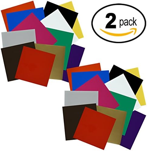 Permanent Adhesive WEEDS EASILY RELEASE Vinyl - 24 SHEETS of 12" x 12" 2-Pack Non-Stretchy, Made in USA for Cricut, Silhouette Cameo, Oracal Vinyl Cutters, Signs by Angel Crafts