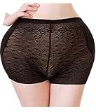 Gotoly Hip Enhancer Butt Lifter Padded Panty Removable Pads Boyshorts Underwear (M, Black)